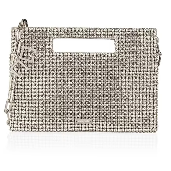 NWT Cult Gaia Silver Crystal Clutch - Picture 1 of 8